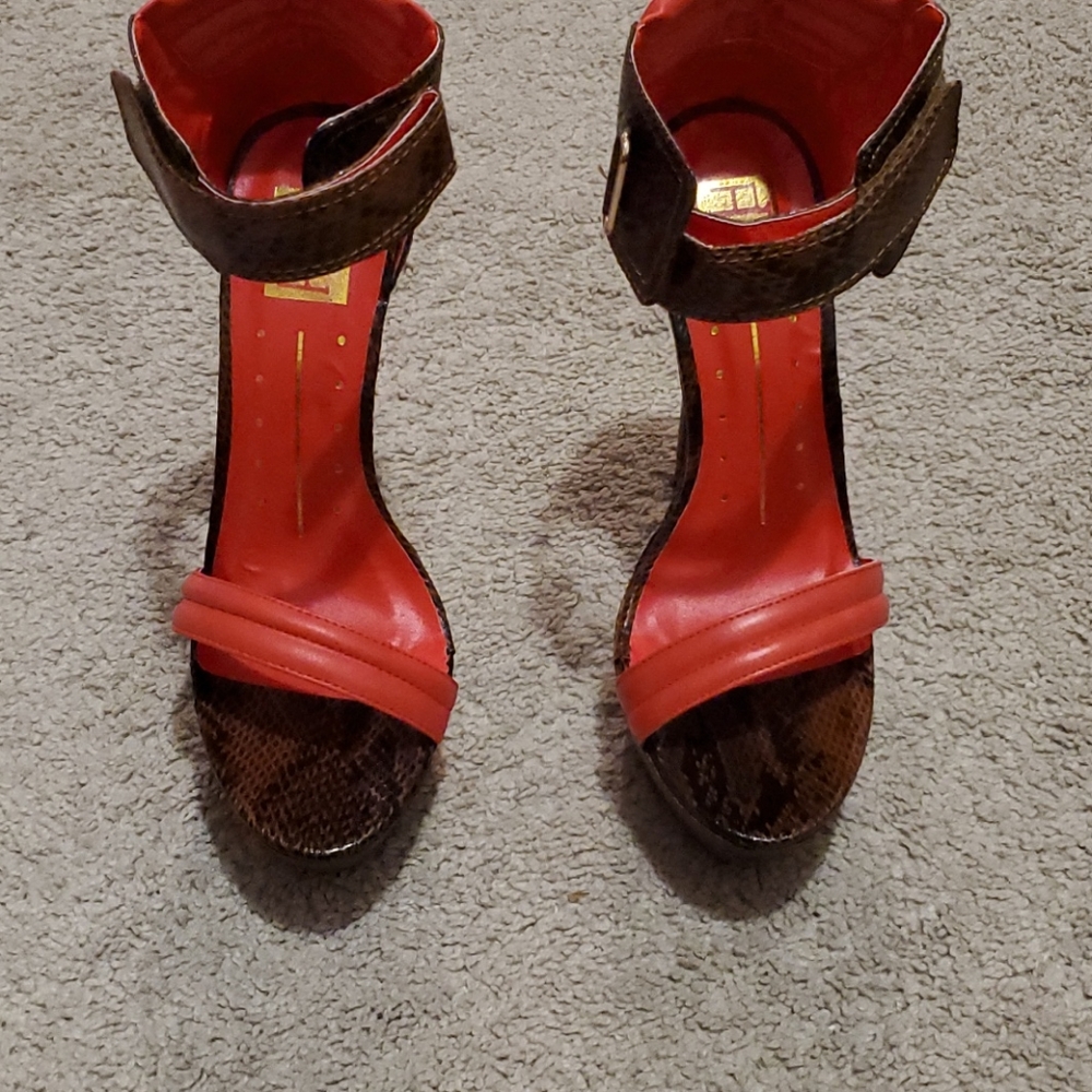 Brown/Red sexy 6inch platform heel